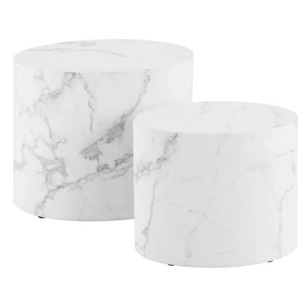 Set Van 2 Ovale Salontafels Carrara - Wit Marmer 2 Set Van 2 Ovale Salontafels Carrara - Wit Marmer - Afbeelding 2