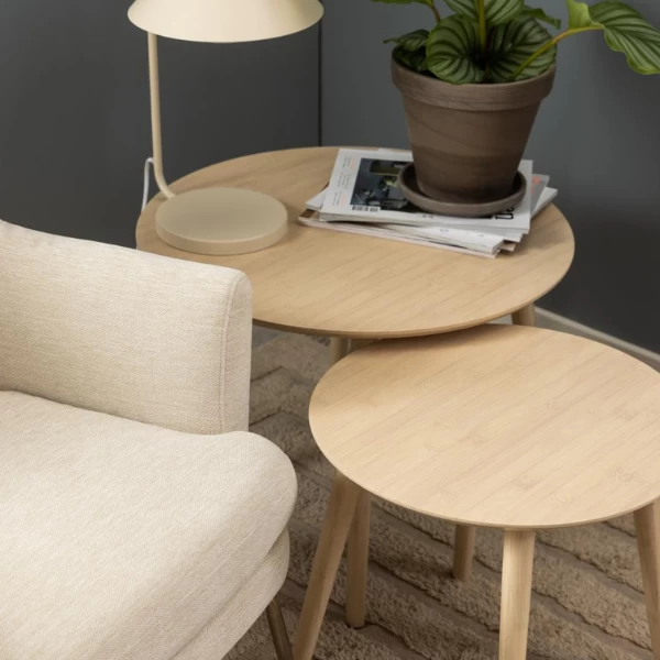 Set Van 2 Salontafels Roslin - Bamboe 1 Set Van 2 Salontafels Roslin - Bamboe