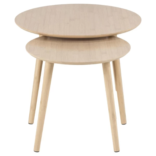 Set Van 2 Salontafels Roslin - Bamboe 3 Set Van 2 Salontafels Roslin - Bamboe - Afbeelding 3