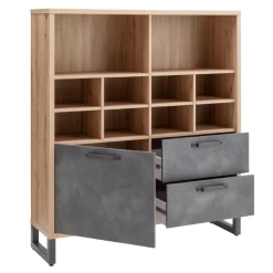 Boekenkast Faber 131cm Met Deur En 2 Lades - Eikdecor/betonlook 11 Boekenkast Faber 131cm Met Deur En 2 Lades - Eikdecor/betonlook -Collectie Woonkamermeubels Ontwerp zonder titel 2023 11 16T140253.707 015c