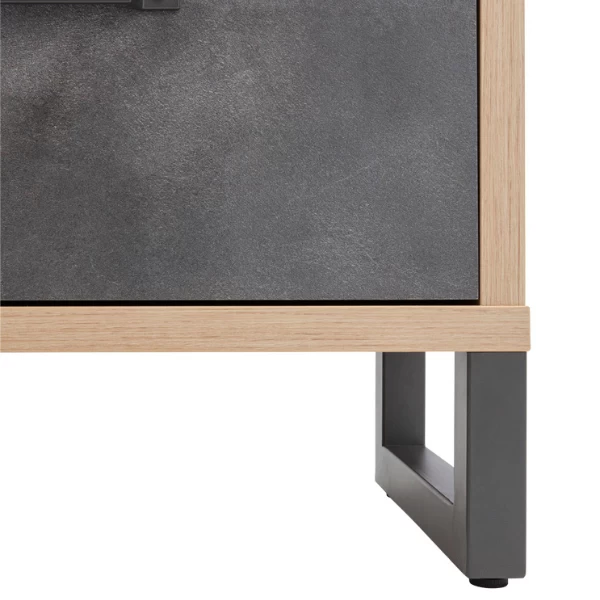 Boekenkast Faber 131cm Met Deur En 2 Lades - Eikdecor/betonlook 2 Boekenkast Faber 131cm Met Deur En 2 Lades - Eikdecor/betonlook - Afbeelding 2