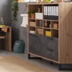 Boekenkast Faber 131cm Met Deur En 2 Lades - Eikdecor/betonlook 12 Boekenkast Faber 131cm Met Deur En 2 Lades - Eikdecor/betonlook -Collectie Woonkamermeubels Ontwerp zonder titel 2023 11 16T141020.540 5fe6