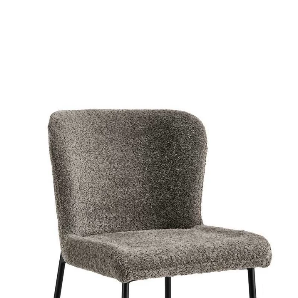 Lisa Bouclé Zandkleurige Stoel - Metalen Poten, H 85 X B-L 50 X D-P 62 Cm 4 Lisa Bouclé Zandkleurige Stoel - Metalen Poten, H 85 X B-L 50 X D-P 62 Cm - Afbeelding 4