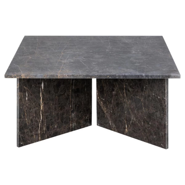 Marron Gelakte Marmeren Vierkante Salontafel, 90x90x42cm 5 Marron Gelakte Marmeren Vierkante Salontafel, 90x90x42cm - Afbeelding 5