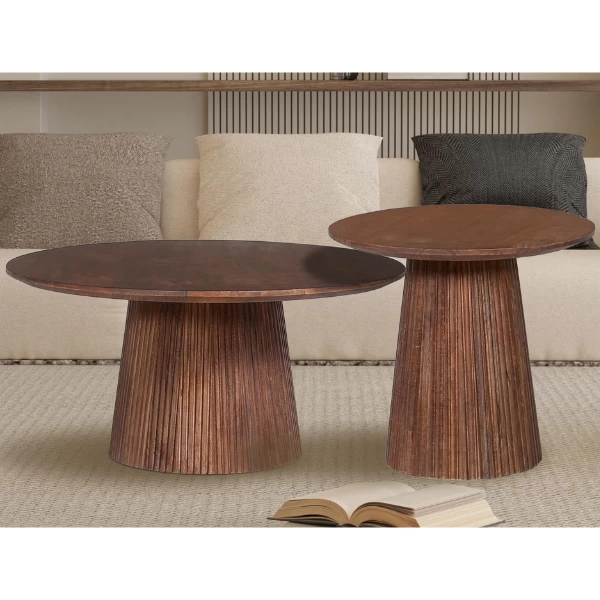 Miguel Ronde Salontafel 80cm Lichtbruin 4 Miguel Ronde Salontafel 80cm Lichtbruin - Afbeelding 4