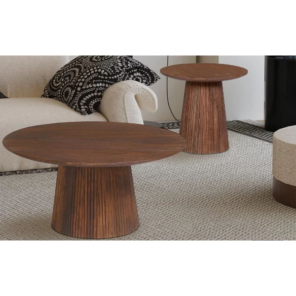 Miguel Ronde Salontafel 80cm Lichtbruin 2 Miguel Ronde Salontafel 80cm Lichtbruin - Afbeelding 2