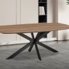 Aziz 200 Cm Deense Ovaal Tafel Met Oude Eikdecor | Metalen Poten, MDF Blad, ABS Rand | H76 X B200 X D100 Cm - 25mm