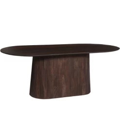 Ovale Donkerbruine Tafel 'Miguel' - 200 Cm | Massief Magnoliahout | H76 X B200 X D100 Cm -Collectie Woonkamermeubels Ontwerp zonder titel 2023 11 21T164429.662 a33a