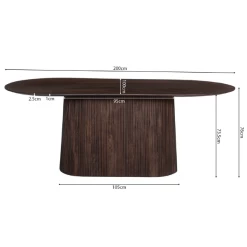 Ovale Donkerbruine Tafel 'Miguel' - 200 Cm | Massief Magnoliahout | H76 X B200 X D100 Cm -Collectie Woonkamermeubels Ontwerp zonder titel 2023 11 21T164654.234 f1b4