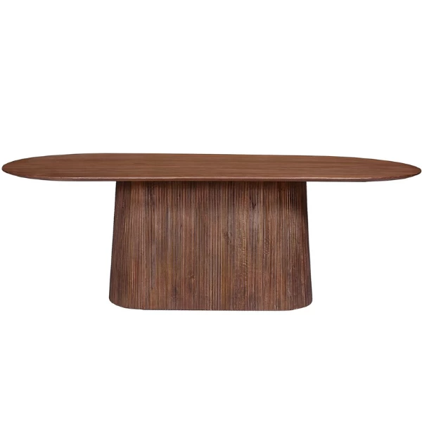 Miguel Ovale Eettafel 230cm Lichtbruin | Massief Magnolia Hout Structuur En Bovenblad 6 Miguel Ovale Eettafel 230cm Lichtbruin | Massief Magnolia Hout Structuur En Bovenblad - Afbeelding 6