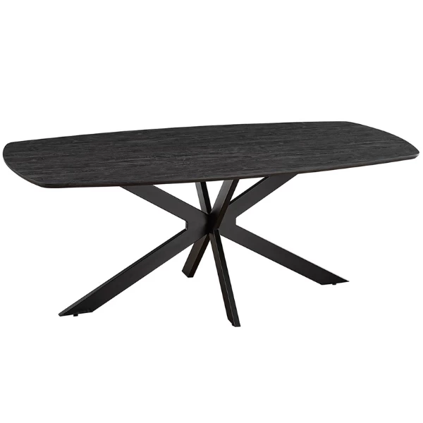 Aziz 200 Cm Deense Ovaal Tafel Donkerbruin | Metalen Poten, MDF Blad, ABS Rand | H76 X B200 X D100 Cm - 25mm 7 Aziz 200 Cm Deense Ovaal Tafel Donkerbruin | Metalen Poten, MDF Blad, ABS Rand | H76 X B200 X D100 Cm - 25mm - Afbeelding 7
