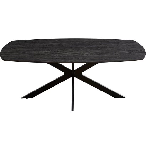 Aziz 200 Cm Deense Ovaal Tafel Donkerbruin | Metalen Poten, MDF Blad, ABS Rand | H76 X B200 X D100 Cm - 25mm 5 Aziz 200 Cm Deense Ovaal Tafel Donkerbruin | Metalen Poten, MDF Blad, ABS Rand | H76 X B200 X D100 Cm - 25mm - Afbeelding 5