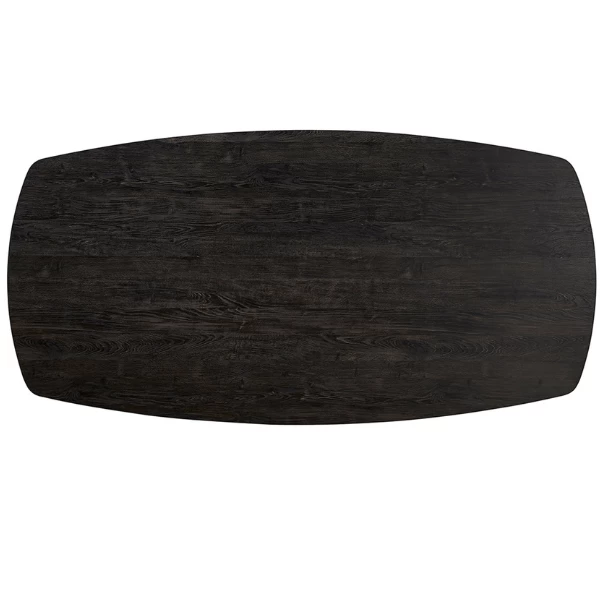 Aziz 200 Cm Deense Ovaal Tafel Donkerbruin | Metalen Poten, MDF Blad, ABS Rand | H76 X B200 X D100 Cm - 25mm 4 Aziz 200 Cm Deense Ovaal Tafel Donkerbruin | Metalen Poten, MDF Blad, ABS Rand | H76 X B200 X D100 Cm - 25mm - Afbeelding 4