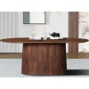 Ovale Lichtbruine Tafel 'Miguel' - 200 Cm | Massief Magnoliahout | H76 X B200 X D100 Cm