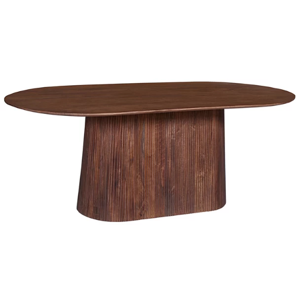 Ovale Lichtbruine Tafel 'Miguel' - 200 Cm | Massief Magnoliahout | H76 X B200 X D100 Cm 4 Ovale Lichtbruine Tafel 'Miguel' - 200 Cm | Massief Magnoliahout | H76 X B200 X D100 Cm - Afbeelding 4