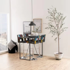 Patchwork Sylvia Barkruk - Chroomstaal, Draaibaar En Gasveer