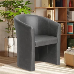 Charlie' PU Donkergrijze Kuipstoel | H-H 81 X B-L 64 X D-P 62 Cm -Collectie Woonkamermeubels Ontwerp zonder titel 2023 11 22T112552.138 25c8