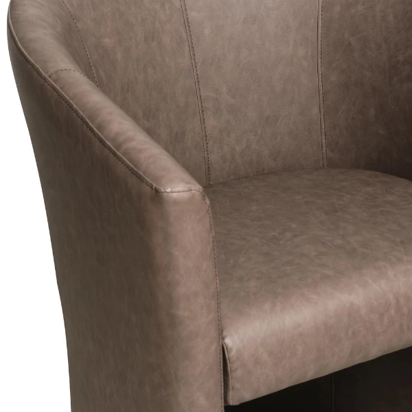 Charlie' PU Lichtbruine Kuipstoel | H-H 81 X B-L 64 X D-P 62 Cm 3 Charlie' PU Lichtbruine Kuipstoel | H-H 81 X B-L 64 X D-P 62 Cm - Afbeelding 3