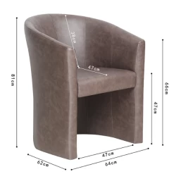 Charlie' Vintage PU Donkerbruine Kuipstoel | H-H 81 X B-L 64 X D-P 62 Cm -Collectie Woonkamermeubels Ontwerp zonder titel 2023 11 22T130516.283 eaf8