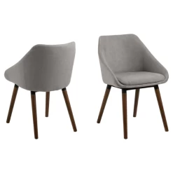 Nils Eetkamerstoel Met Armleuning: Stof Grijs, Walnoot Onderstel -Collectie Woonkamermeubels Ontwerp zonder titel 2023 11 22T141658.114 e2f7