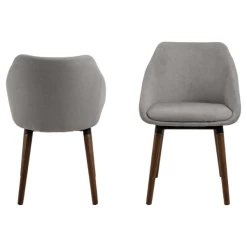 Nils Eetkamerstoel Met Armleuning: Stof Grijs, Walnoot Onderstel -Collectie Woonkamermeubels Ontwerp zonder titel 2023 11 22T141723.393 7509