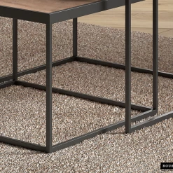 Quinn' Mangolia Salontafel | Metalen Frame, Exotisch Houten Oppervlak | H45/35 X B65/50 X D65/50 Cm -Collectie Woonkamermeubels Ontwerp zonder titel 2023 11 23T093812.061 d1b1