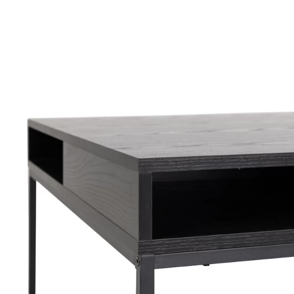 Willford Vierkante Salontafel - Essenzwart Melamine, 80x80 Cm 4 Willford Vierkante Salontafel - Essenzwart Melamine, 80x80 Cm - Afbeelding 4