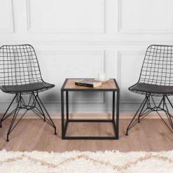 Designstoel Plass (2 Stuks) - 53x51x80 Cm - Kunstleer/zwart