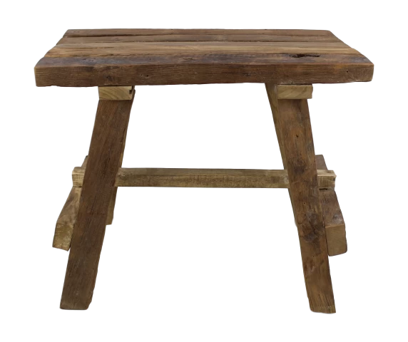 Kruk Rustic 47cm - Naturel/teak 3 Kruk Rustic 47cm - Naturel/teak - Afbeelding 3
