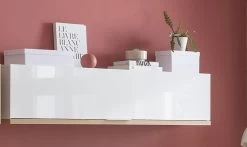 Hangkast Maki 160cm Met Klapdeur - Eikdecor/hoogglans Wit -Collectie Woonkamermeubels PN0384K774 AMB 0cc8