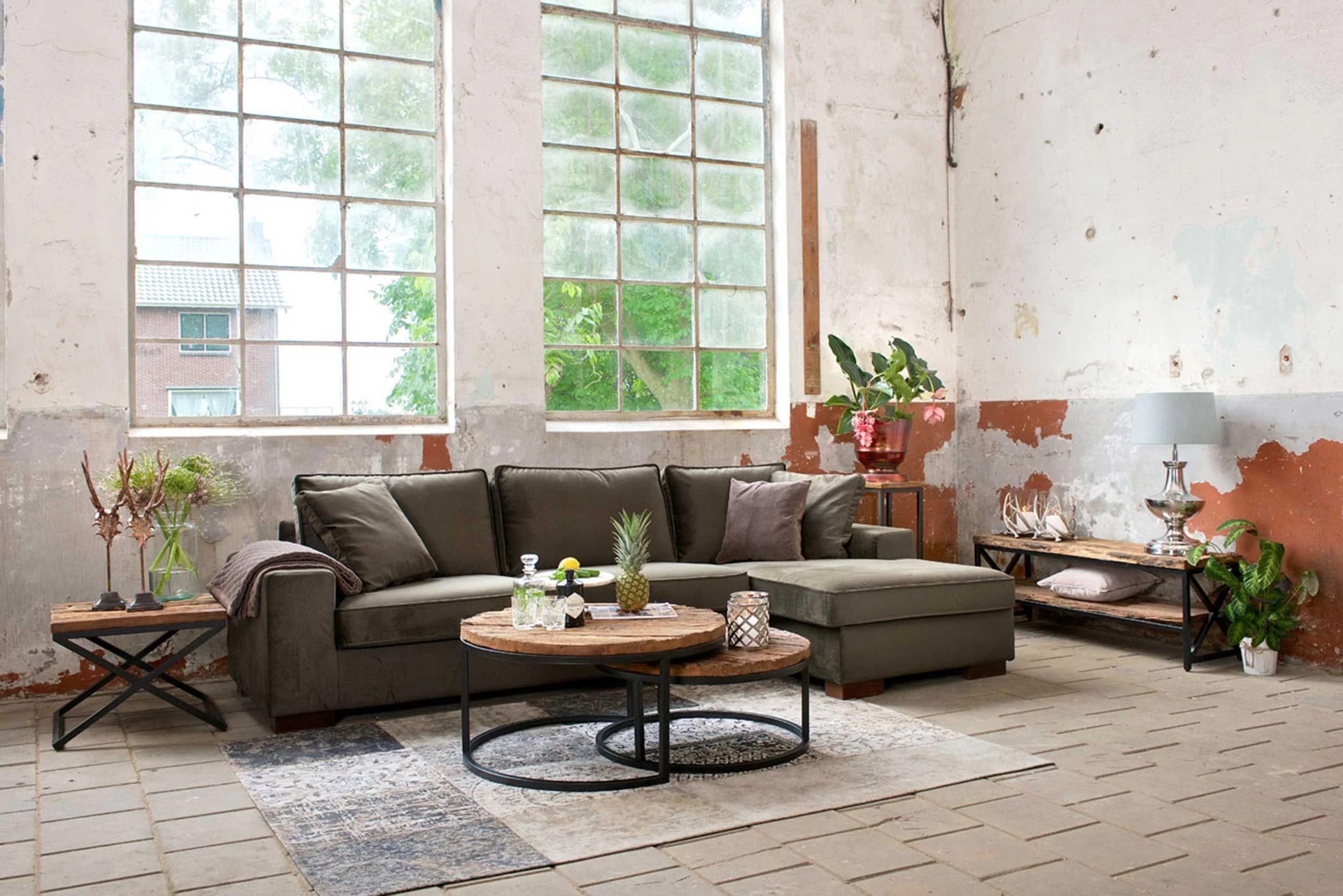 RICHMOND Set Van 2 Salontafels Kensington Industrieel - Bruin/zwart 6 RICHMOND Set Van 2 Salontafels Kensington Industrieel - Bruin/zwart - Afbeelding 6