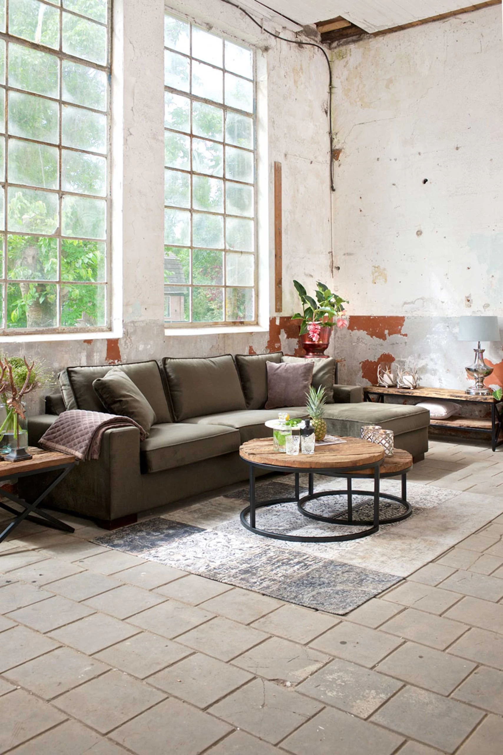 RICHMOND Set Van 2 Salontafels Kensington Industrieel - Bruin/zwart 7 RICHMOND Set Van 2 Salontafels Kensington Industrieel - Bruin/zwart - Afbeelding 7