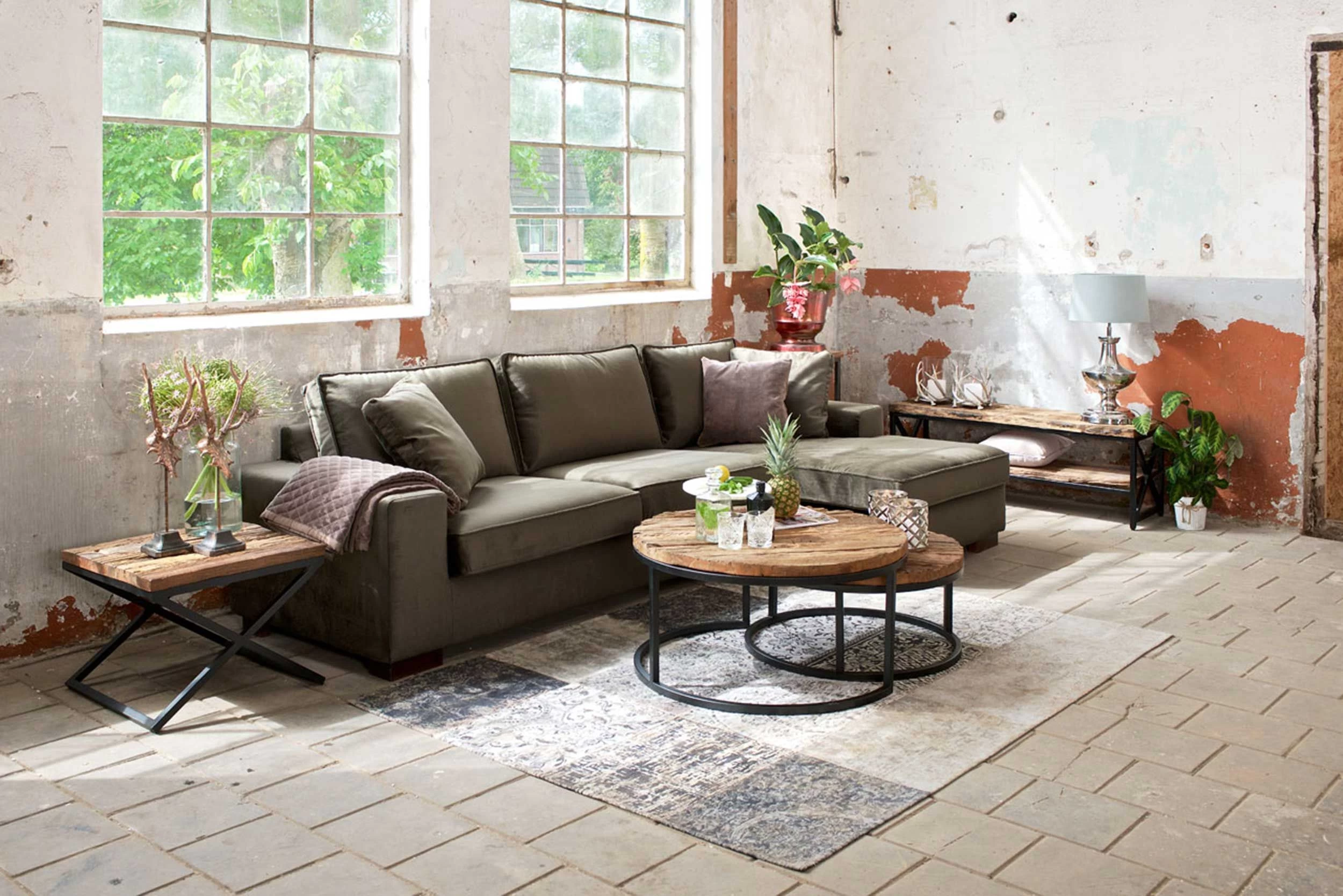 RICHMOND Set Van 2 Salontafels Kensington Industrieel - Bruin/zwart 3 RICHMOND Set Van 2 Salontafels Kensington Industrieel - Bruin/zwart - Afbeelding 3