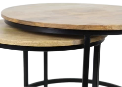 Set Van 2 Salontafels Ronin ø60cm Rond – Mangohout/ijzer 10 Set Van 2 Salontafels Ronin ø60cm Rond – Mangohout/ijzer -Collectie Woonkamermeubels RONIN 3 f45a