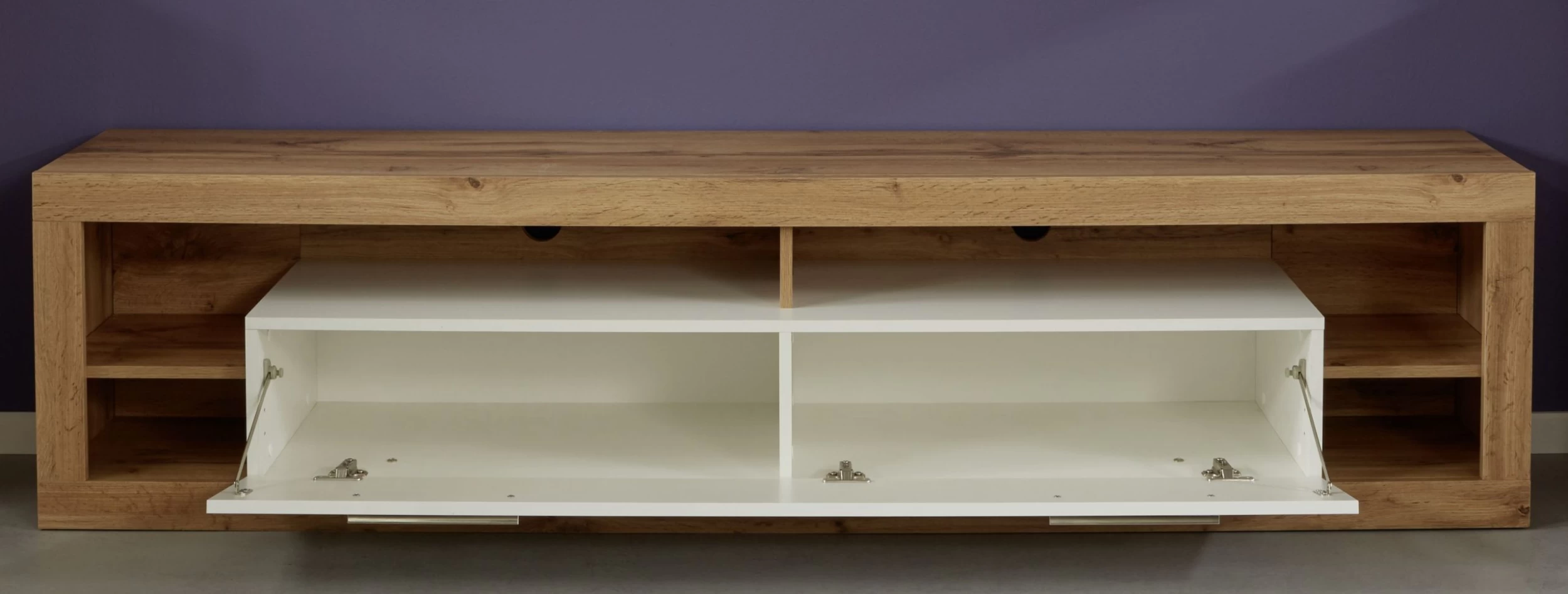 Tv-meubel Rock | 200 X 44 X 48 Cm | Wotan Oak White-design 2 Tv-meubel Rock | 200 X 44 X 48 Cm | Wotan Oak White-design - Afbeelding 2