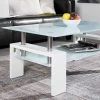 Salontafel Alana Spaanplaat/glas - Wit