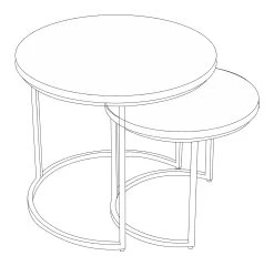 Set Van 2 Bijzettafels Linus - Hout/metaal 5 Set Van 2 Bijzettafels Linus - Hout/metaal -Collectie Woonkamermeubels Rousseau 30010 bijzettafel table d appoint Linus 3 9b96