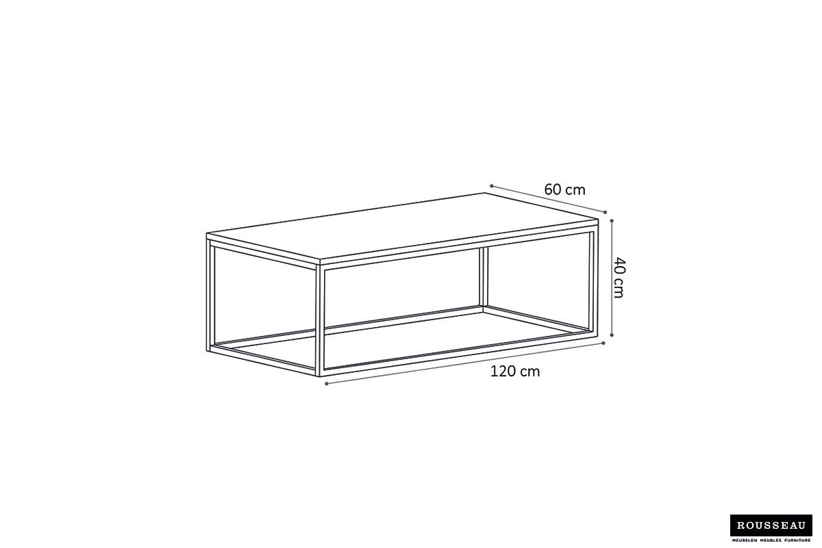 Salontafel Antonio 60x120 Industrieel - Licht Marmer 2 Salontafel Antonio 60x120 Industrieel - Licht Marmer - Afbeelding 2