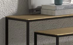 Set Van 2 Sidetables Tuline - Goud/zwart Metaal -Collectie Woonkamermeubels Rousseau 3919 console Tulsa 3 022f