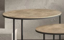 Set Van 2 Bijzettafels Lana - Goud/zwart -Collectie Woonkamermeubels Rousseau 3970 bijzettafel table d appoint Laina 2 d5b6