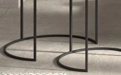 Set Van 2 Bijzettafels Lana - Goud/zwart -Collectie Woonkamermeubels Rousseau 3970 bijzettafel table d appoint Laina 4 1956