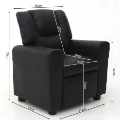 Relaxfauteuil Voor Kinderen Rex - Zwart -Collectie Woonkamermeubels Rousseau 4400 2 kinderfauteuil fauteuil enfant Renee 7 c635