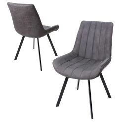 Eetkamerstoel Phebe Met Stiksels - Grijs 5 Eetkamerstoel Phebe Met Stiksels - Grijs -Collectie Woonkamermeubels S150 22e8