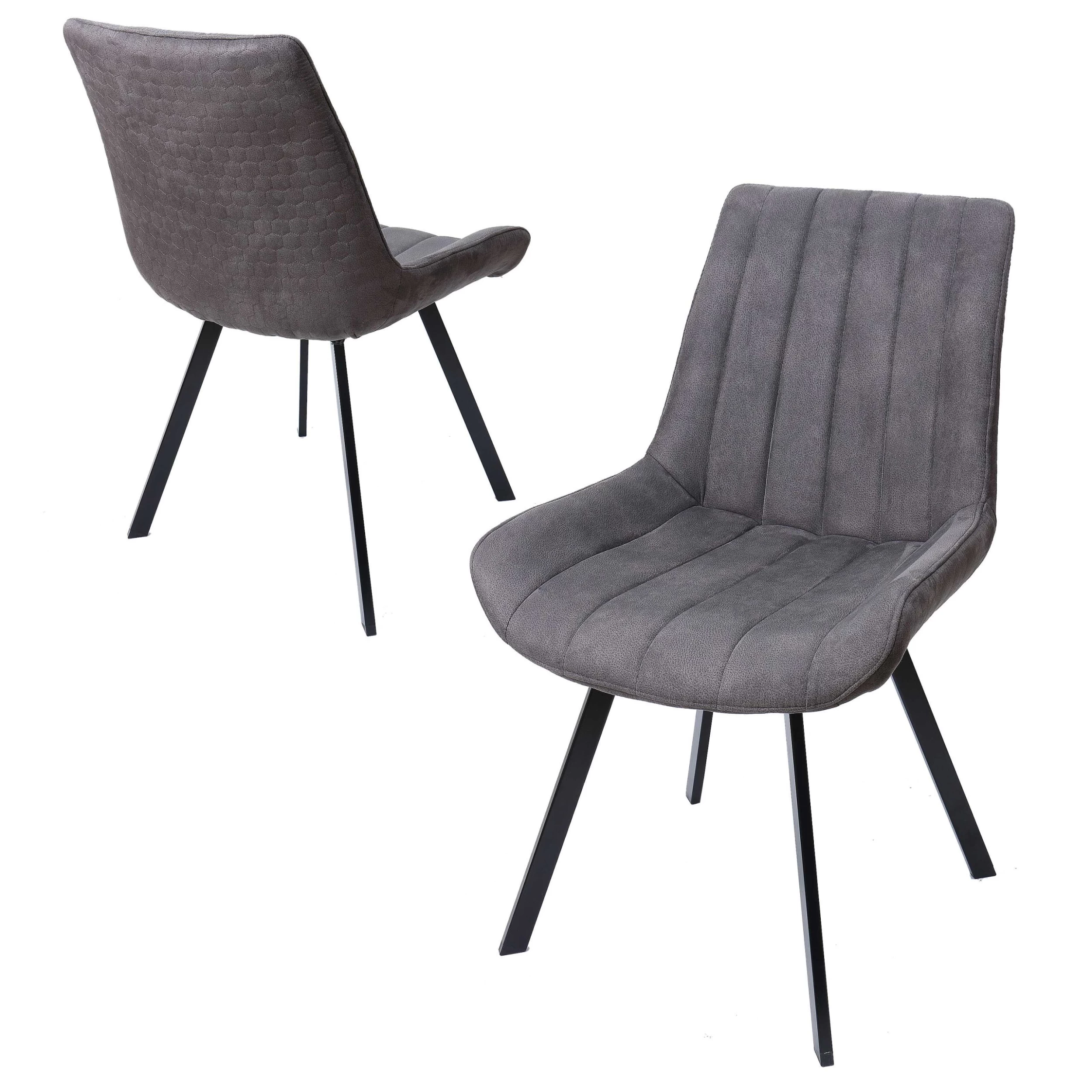 Eetkamerstoel Phebe Met Stiksels - Grijs 3 Eetkamerstoel Phebe Met Stiksels - Grijs - Afbeelding 3