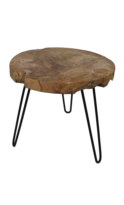 Bijzettafel Root ø55cm Ronde Boomstam Schijf – Teak/wortelhout 1 Bijzettafel Root ø55cm Ronde Boomstam Schijf – Teak/wortelhout