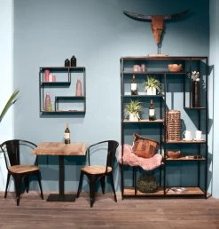 Industriële Caféstoel Tap - Mangohout / Ijzer -Collectie Woonkamermeubels SI 105 5010 AJBHWS 5009 MAE 10082 PA52 ff3f