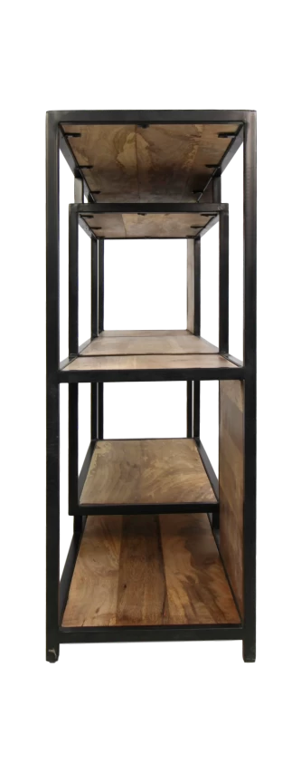 Buffet Levels 150cm Met Open Vakken - Mangohout/ijzer 7 Buffet Levels 150cm Met Open Vakken - Mangohout/ijzer - Afbeelding 7