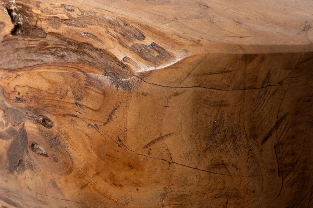 Kruk Block ø30cm – Teak Boomstronk 3 Kruk Block ø30cm – Teak Boomstronk - Afbeelding 3