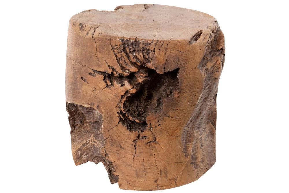 Kruk Block ø30cm – Teak Boomstronk 1 Kruk Block ø30cm – Teak Boomstronk