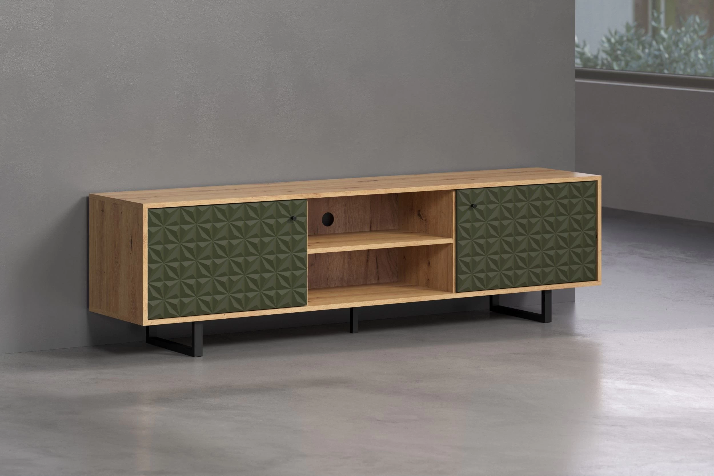 Tv-meubel Sentra | 184 X 40 X 52 Cm | Artisan Oak 3 Tv-meubel Sentra | 184 X 40 X 52 Cm | Artisan Oak - Afbeelding 3